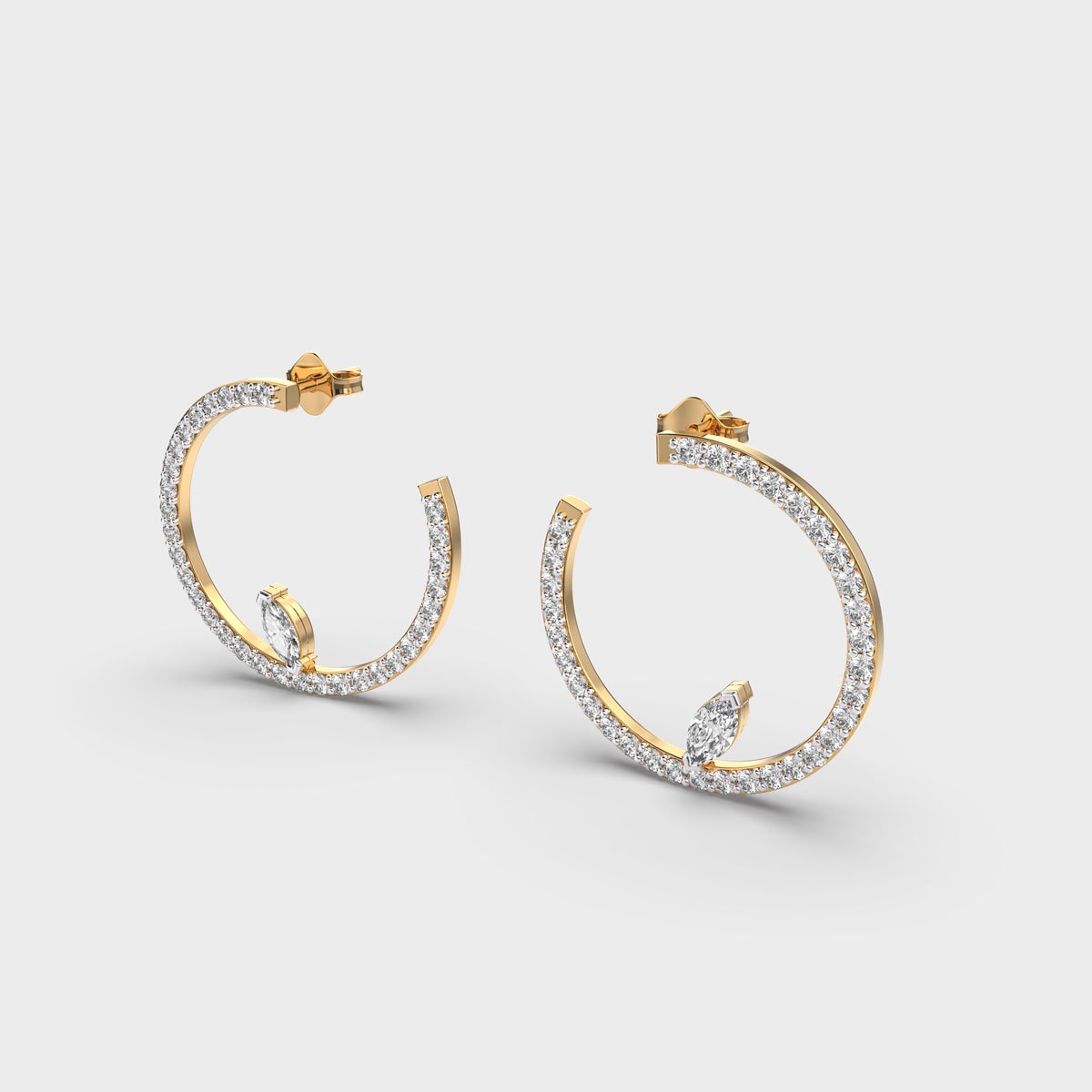 Luminous Luxury Diamond Hoops - Image 3