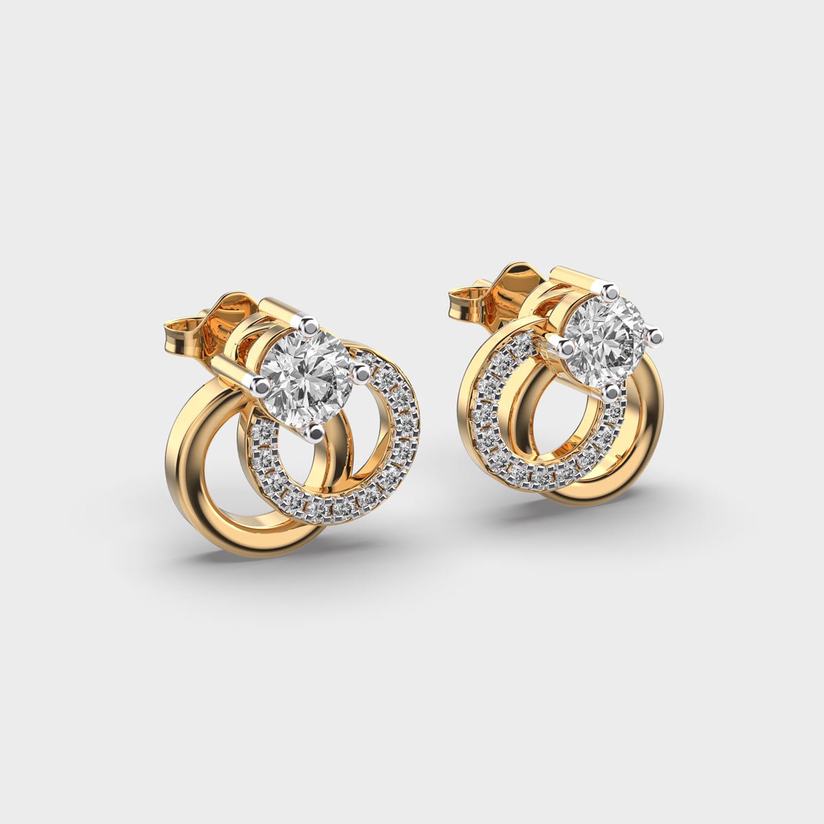 Mingling Circles Diamond Studs - Image 3