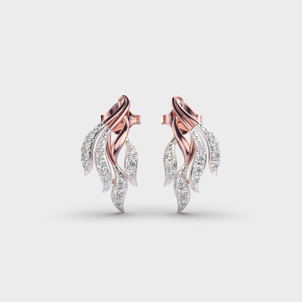 Flaring Ribbons Diamond Earrings - Image 6