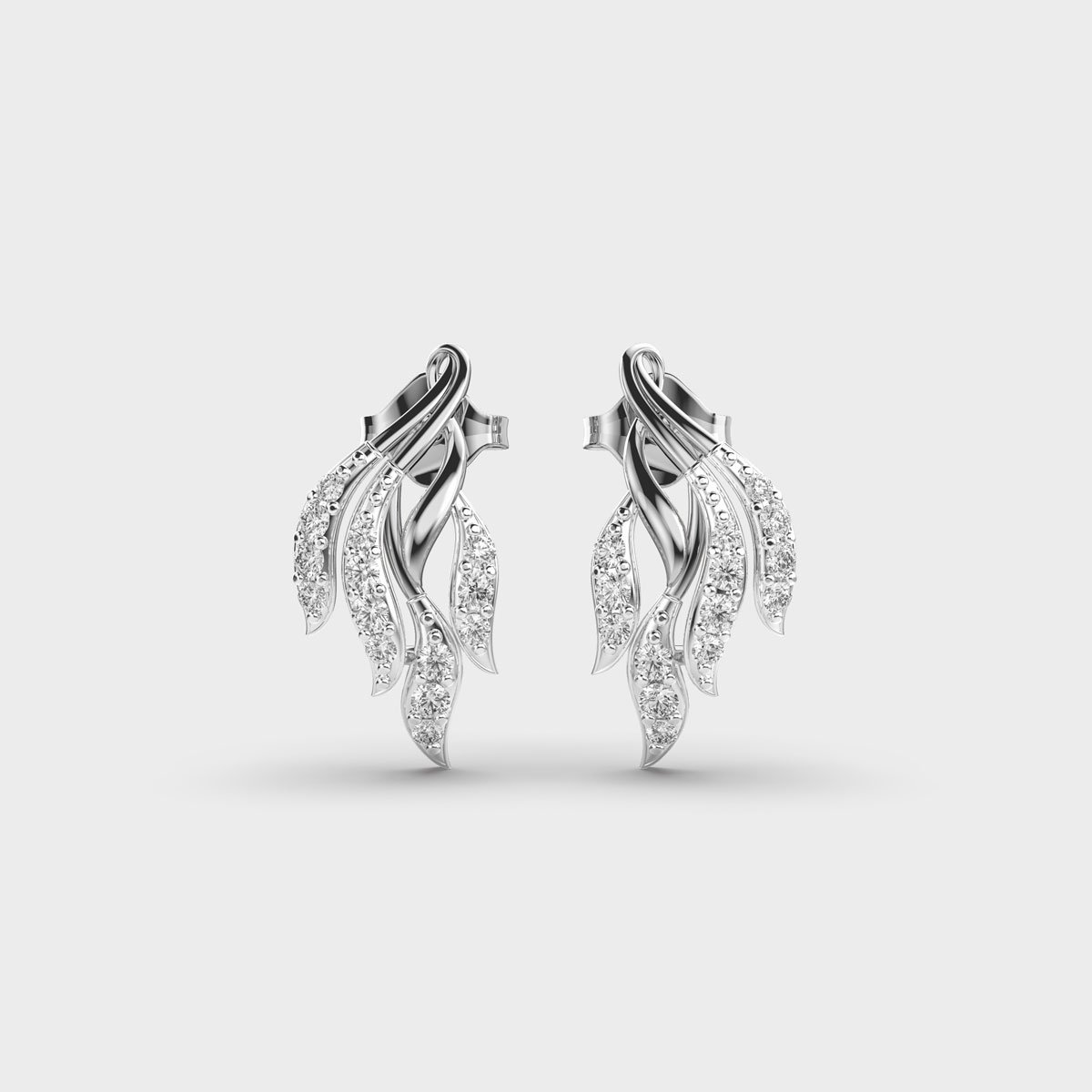 Flaring Ribbons Diamond Earrings - Image 5