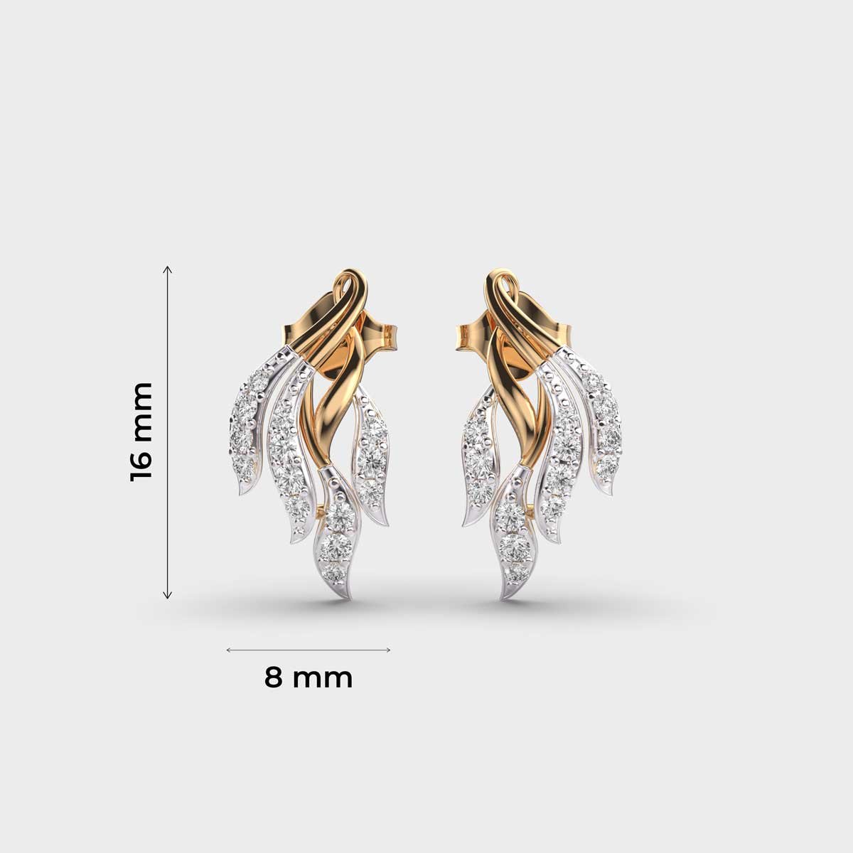 Flaring Ribbons Diamond Earrings - Image 4